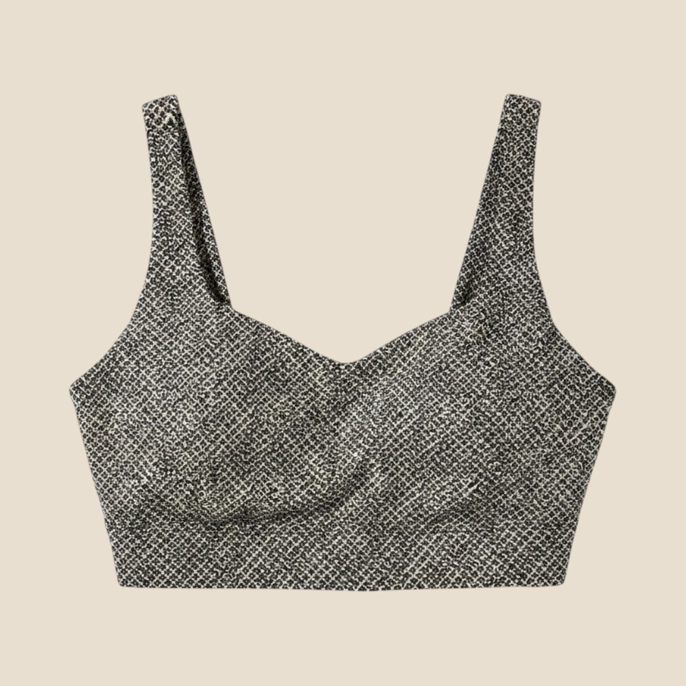 LINC Live Move Explore Sports Bra L Tan Black Animal Print Cut-Out Twist Back